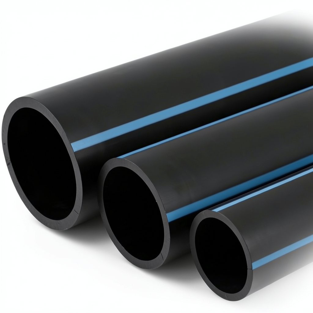 مواسير HDPE الوطني لشبكات المياه ضغط 25 بار قطر خارجي 125 مم سمك 11.4 مم لون اسود
