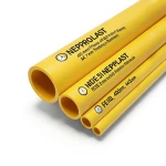 HDPE Pipes PE 100 20 Bar Pressure 400 mm Diameter 44.7 mm Thickness Yellow | NEPROPLAST
