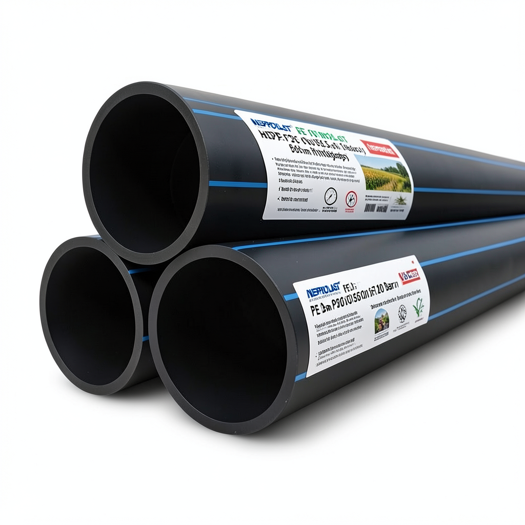 مواسير HDPE PE 100 ضغط 20 بار قطر خارجي 560 مم سمك 62.5 مم لون أسود | نيبروبلاست