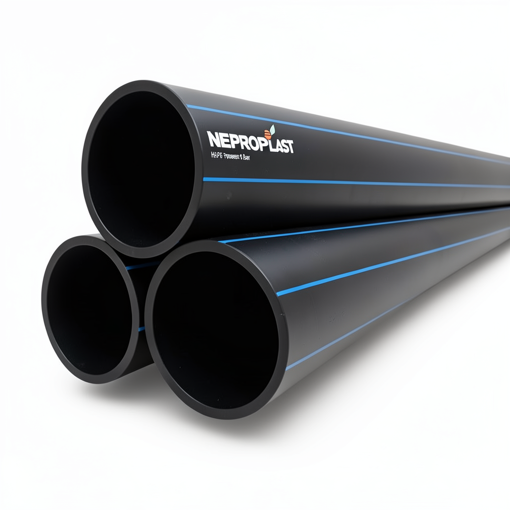 HDPE Pipes PE 80 Pressure 16 Bar Diameter 355 mm Thickness 39.7 mm Black | NEPROPLAST