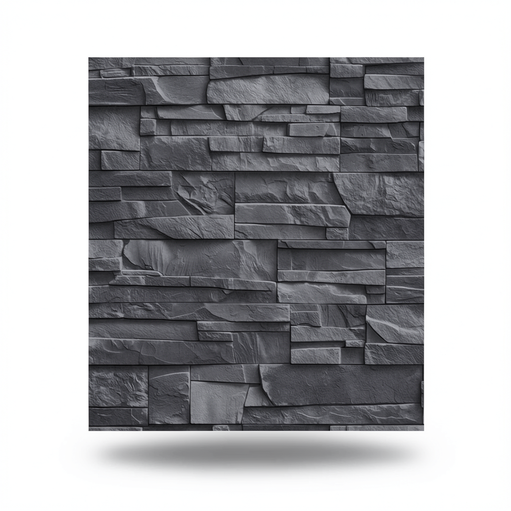 German Stone Wall Covering 10m x 0.53m Dark Gray, Model 475036