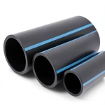 مواسير HDPE الوطني لشبكات المياه ضغط 25 بار قطر خارجي 110 مم سمك 10 مم لون اسود