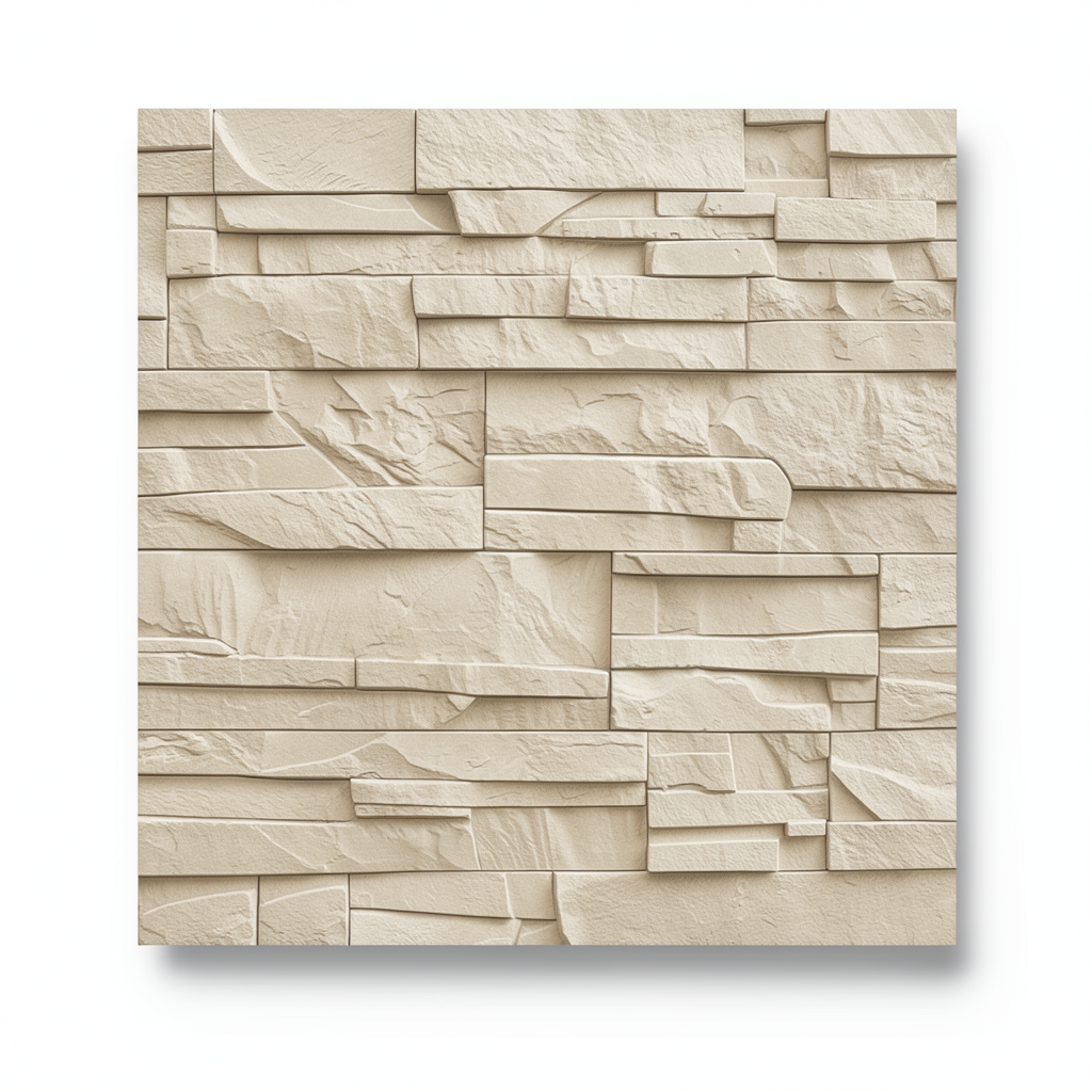 Stone Wall Decoration 10m x 0.53m Beige Color, Model 475043