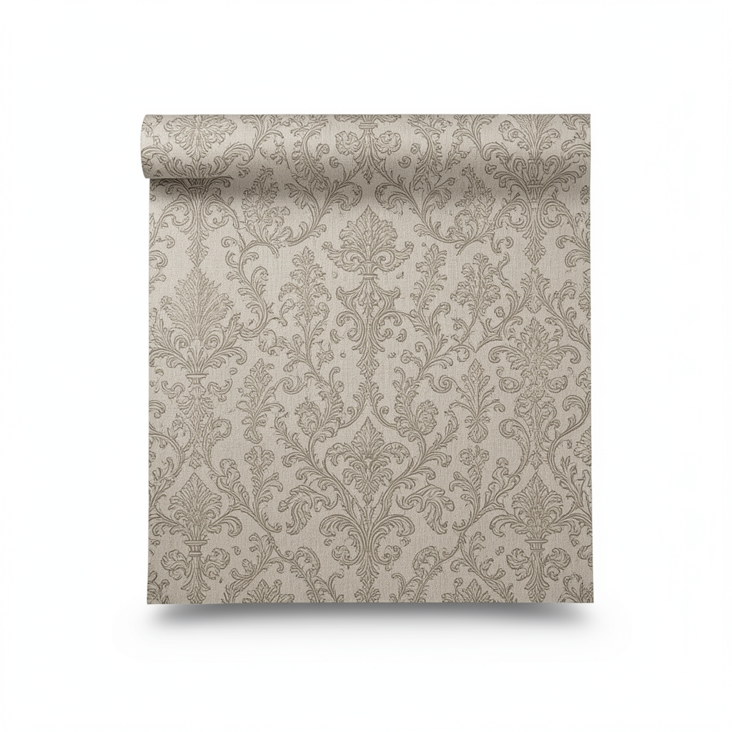 Italian Wallpaper Pattern Design 10m x 0.53m, Dark Beige