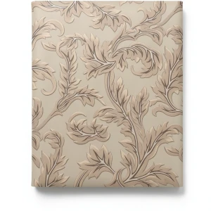 Italian Wallpaper Leaf-Patterned 10m x 1.06m Dark Beige