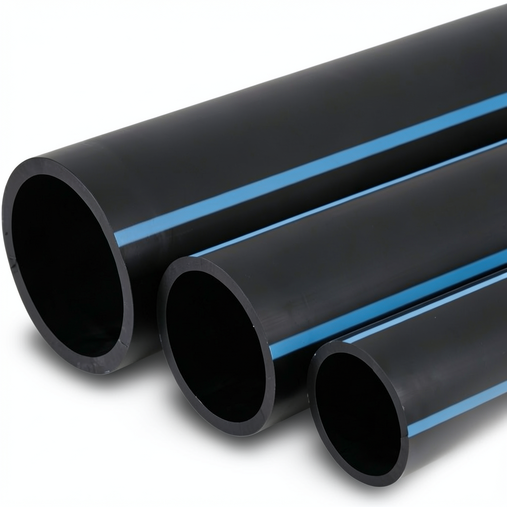 مواسير HDPE الوطني لشبكات المياه ضغط 20 بار قطر خارجي 180 مم سمك 13.3 مم لون اسود