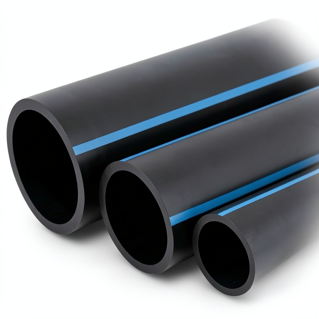 مواسير HDPE الوطني ضغط 20 بار قطر 200 مم سمك 14.7 مم أسود