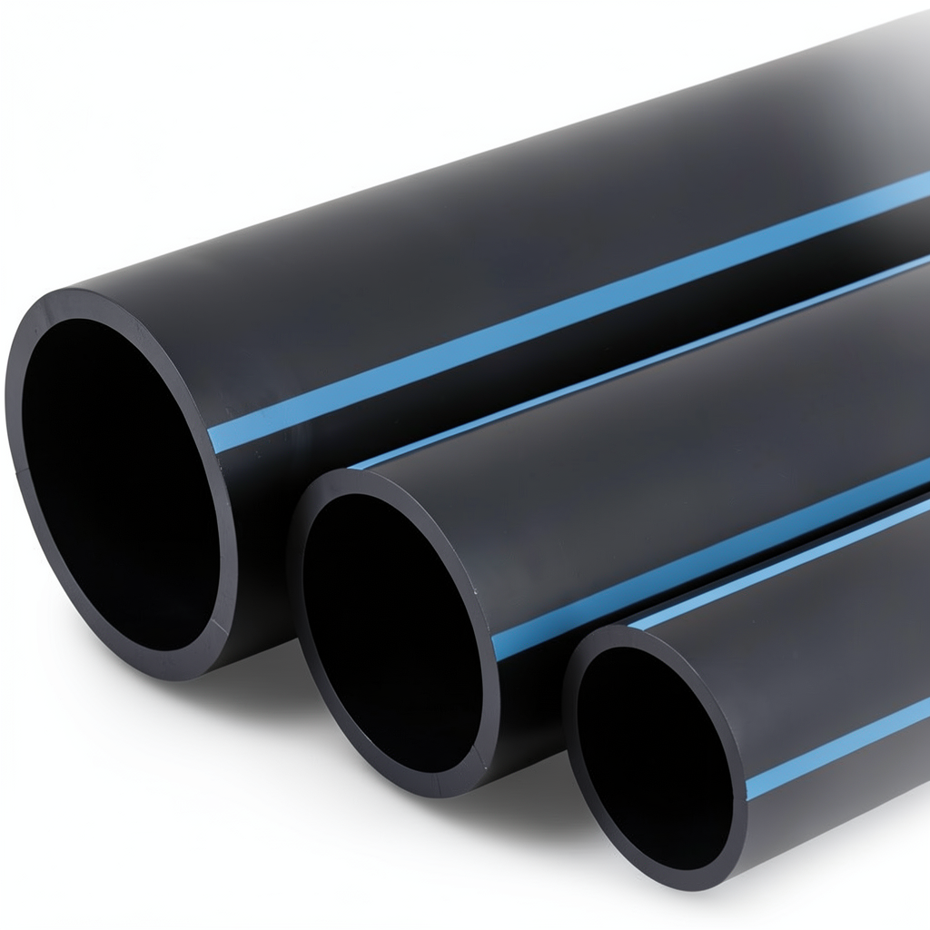NPF HDPE Pipes for Water Networks Pressure 20 Bar Outside Diameter 225 mm Thickness 16.6 mm Black