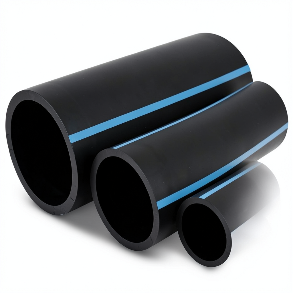 أنابيب HDPE لشبكات المياه ضغط 20 بار قطر 250 مم سمك 18.4 مم لون أسود