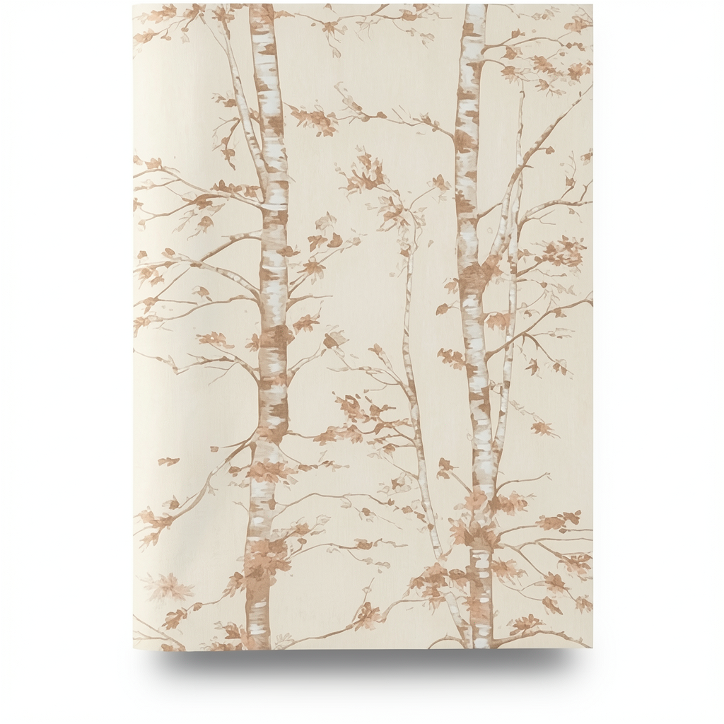 Italian Wallpaper Leaf Pattern 10m x 1.06m Beige Color