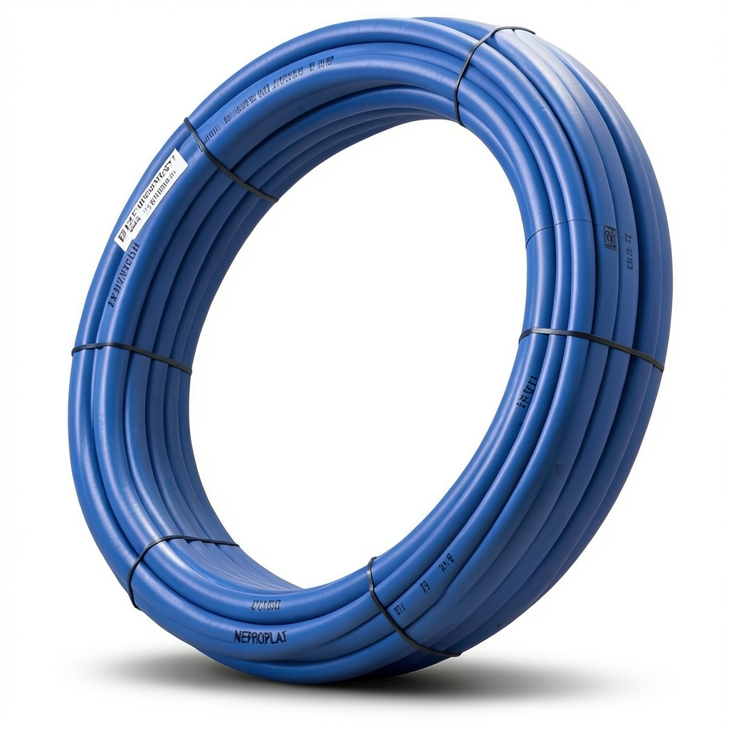 أنابيب HDPE PE 100 ضغط 20 بار قطر خارجي 90 مم سمك 10.1 مم لون أزرق | نيبروبلاست