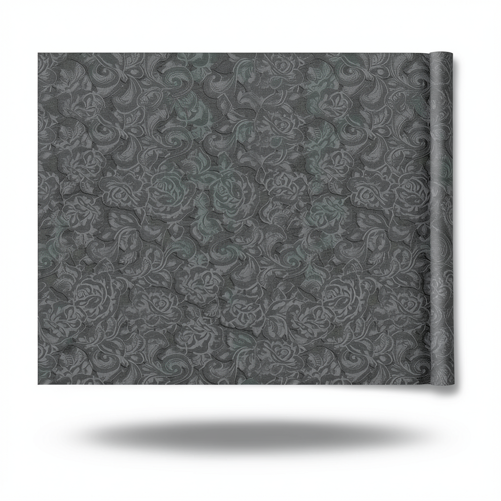 Patterned Wallpaper 10 m x 0.70 m Dark Gray, Model 14040