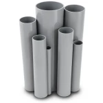 مواسير UPVC جدول 80 مقاس 8 إنش سمك 12.7 مم لون رمادي