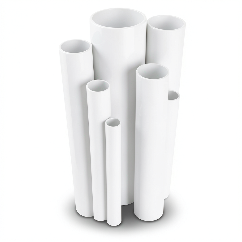مواسير UPVC ضغط 21.7 بار مقاس ½ إنش سمك 1.57 مم لون أبيض