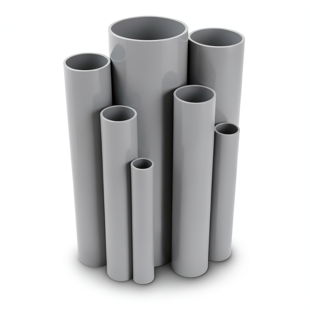 مواسير UPVC مقاس ¾ إنش ضغط 21.7 بار سمك 1.98 مم لون رمادي