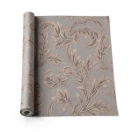 Italian Wallpaper Leaf-Patterned 10m x 1.06m Dark Beige