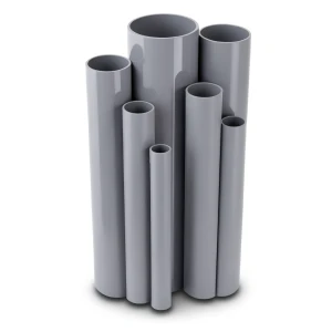 مواسير UPVC ضغط اسمي 21.7 بار مقاس 1 إنش سمك 2.46 مم لون رمادي