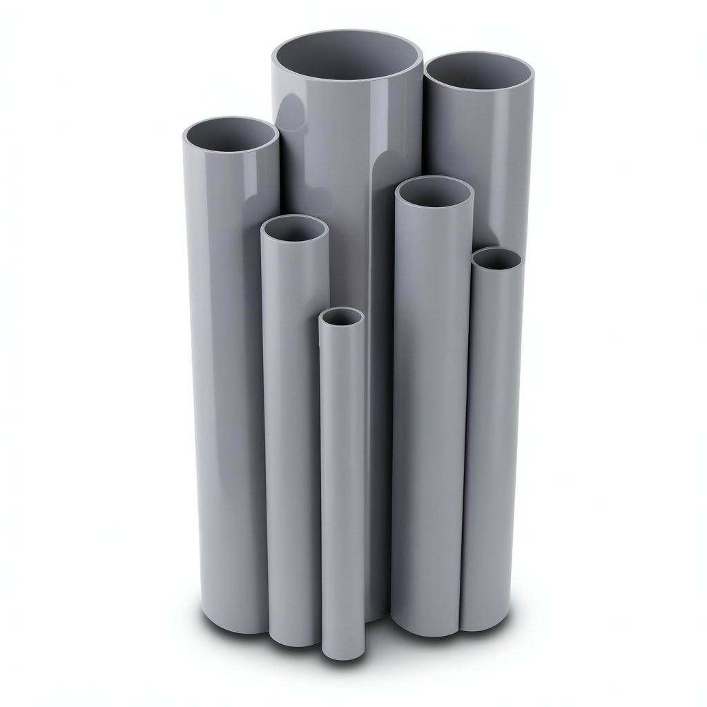 مواسير UPVC ضغط اسمي 21.7 بار مقاس 1 إنش سمك 2.46 مم لون رمادي