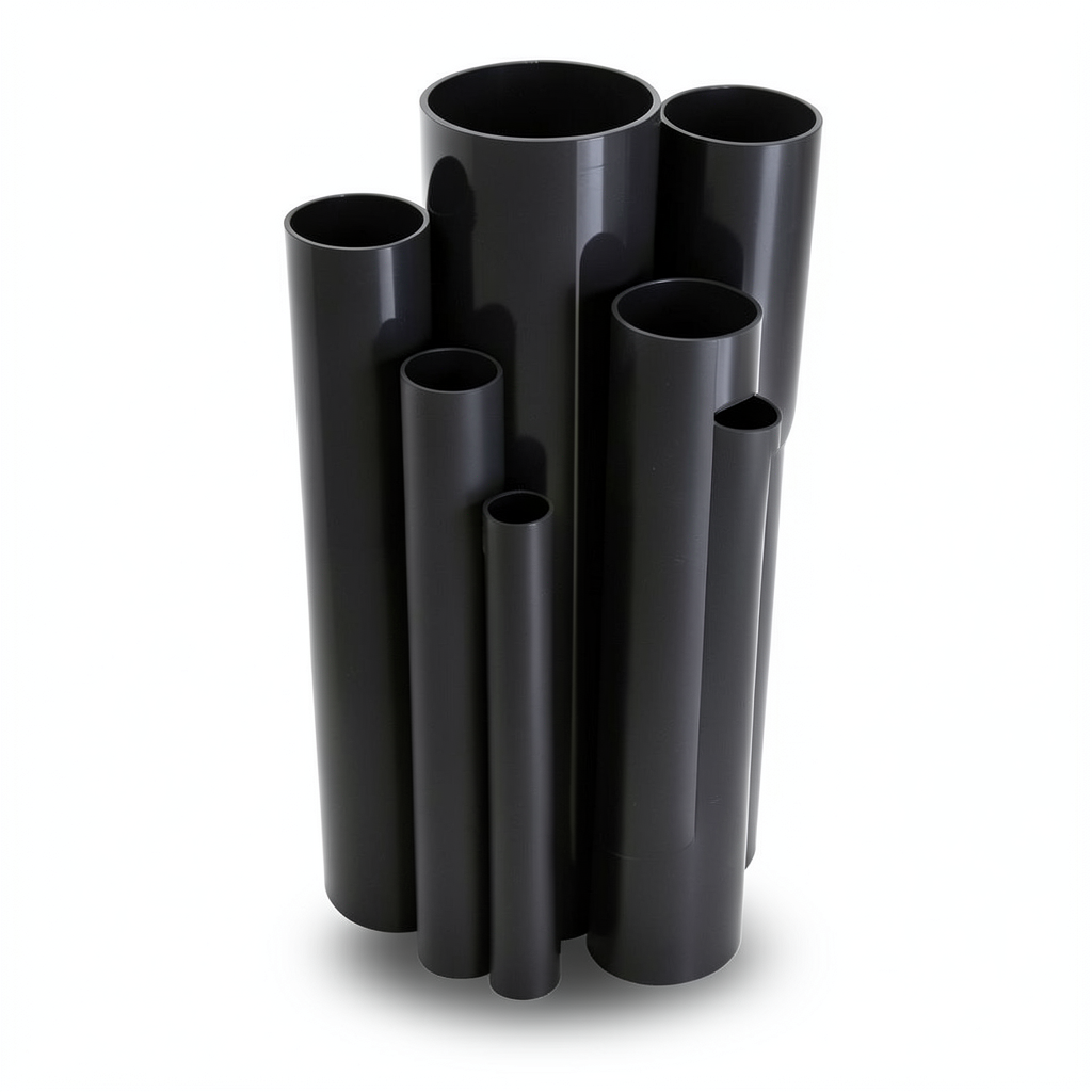 مواسير UPVC ضغط اسمي 21.7 بار مقاس 1 إنش سمك 2.46 مم لون أسود