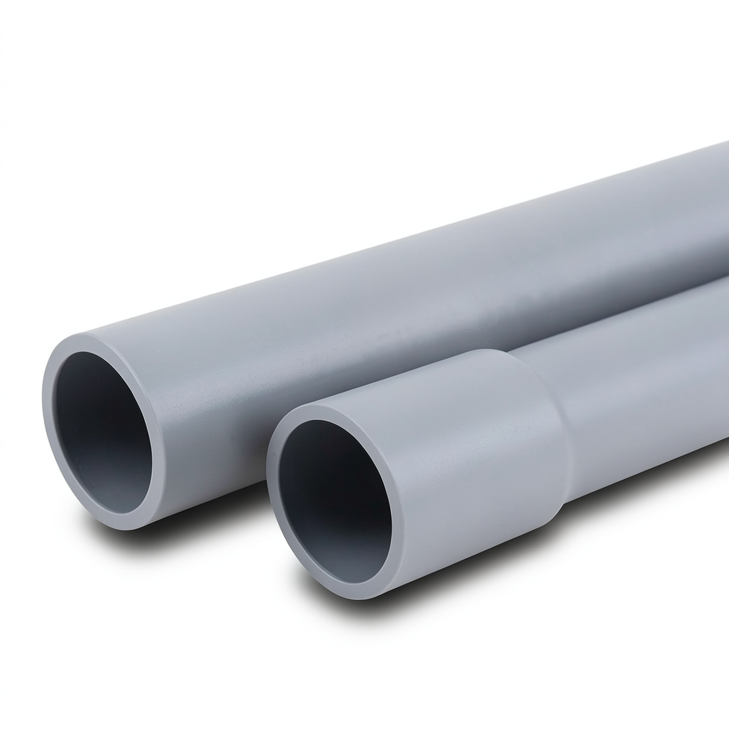 National Brand UPVC Pressure Pipe 400mm OD 4 Bar 7.90mm Wall Thickness Gray