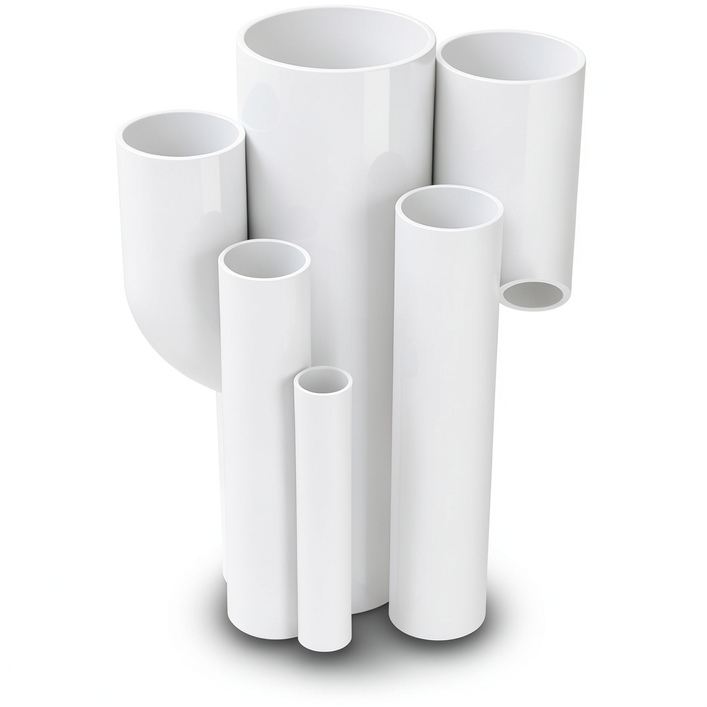 مواسير UPVC ضغط اسمي 21.7 بار مقاس ¼1 إنش سمك 3.12 مم لون أبيض