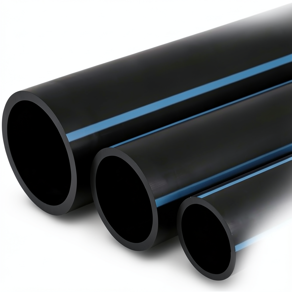 أنابيب HDPE الوطني لشبكات المياه ضغط 6 بار قطر خارجي 50 مم سمك 1.6 مم لون اسود