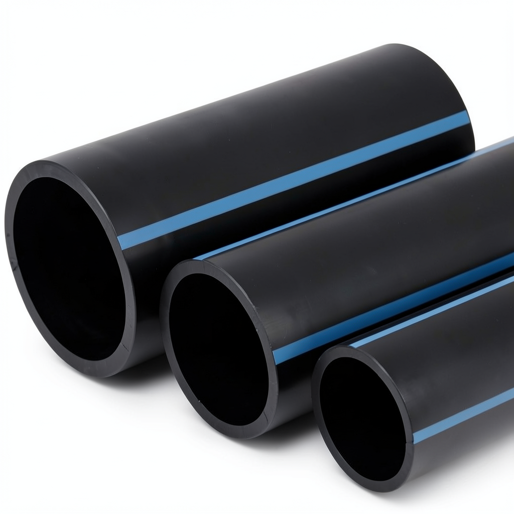 أنابيب HDPE الوطني لشبكات المياه ضغط 6 بار قطر خارجي 75 مم سمك 2.3 مم لون أسود