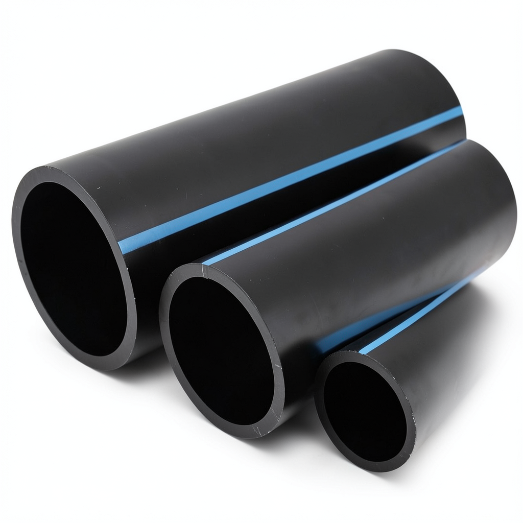 أنابيب HDPE الوطني لشبكات المياه ضغط 6 بار قطر خارجي 90 مم سمك 2.8 مم لون أسود