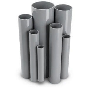 مواسير UPVC ضغط اسمي 21.7 بار مقاس ½ 1 إنش سمك 3.58 مم لون رمادي