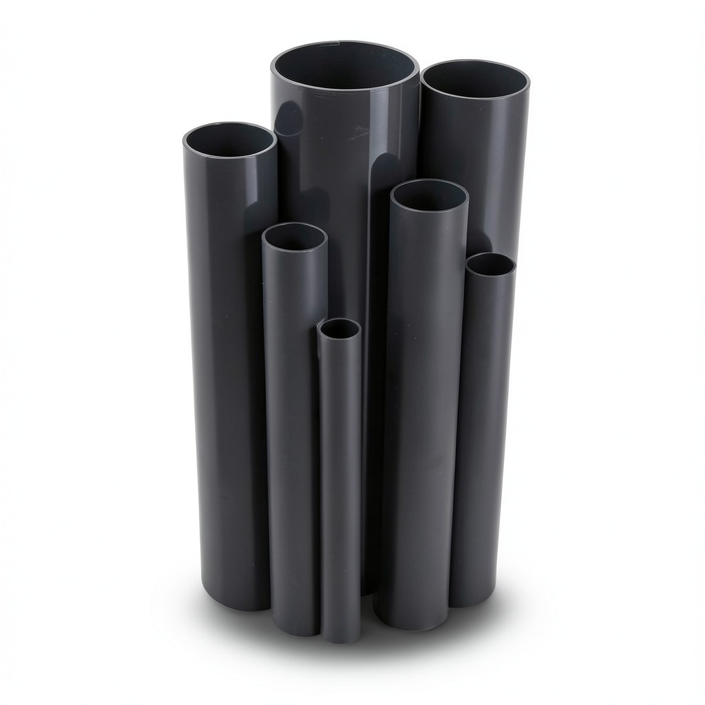 UPVC Pipes Nominal Pressure 21.7 Bar Size 1½ inch Thickness 3.58 mm Black