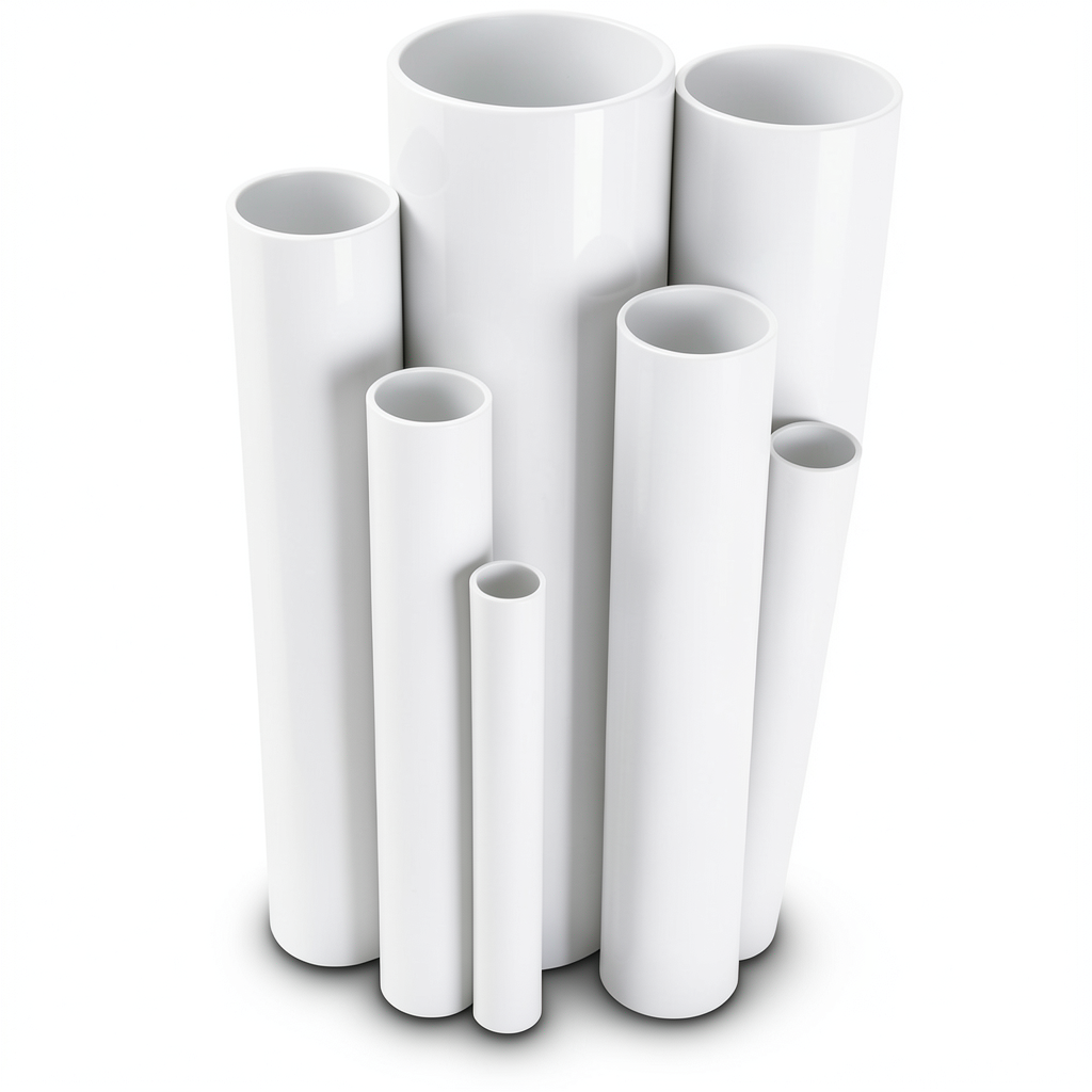 مواسير UPVC ضغط اسمي 8.6 بار مقاس ¼ 1 إنش سمك 1.52 مم لون أبيض
