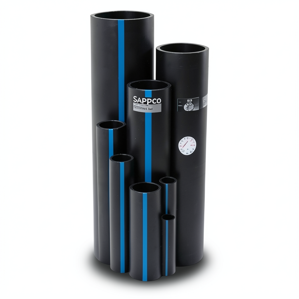 مواسير HDPE سابكو PE 100 ضغط 6 بار قطر خارجي 75 مم سمك 2.9 مم لون أسود | سابكو