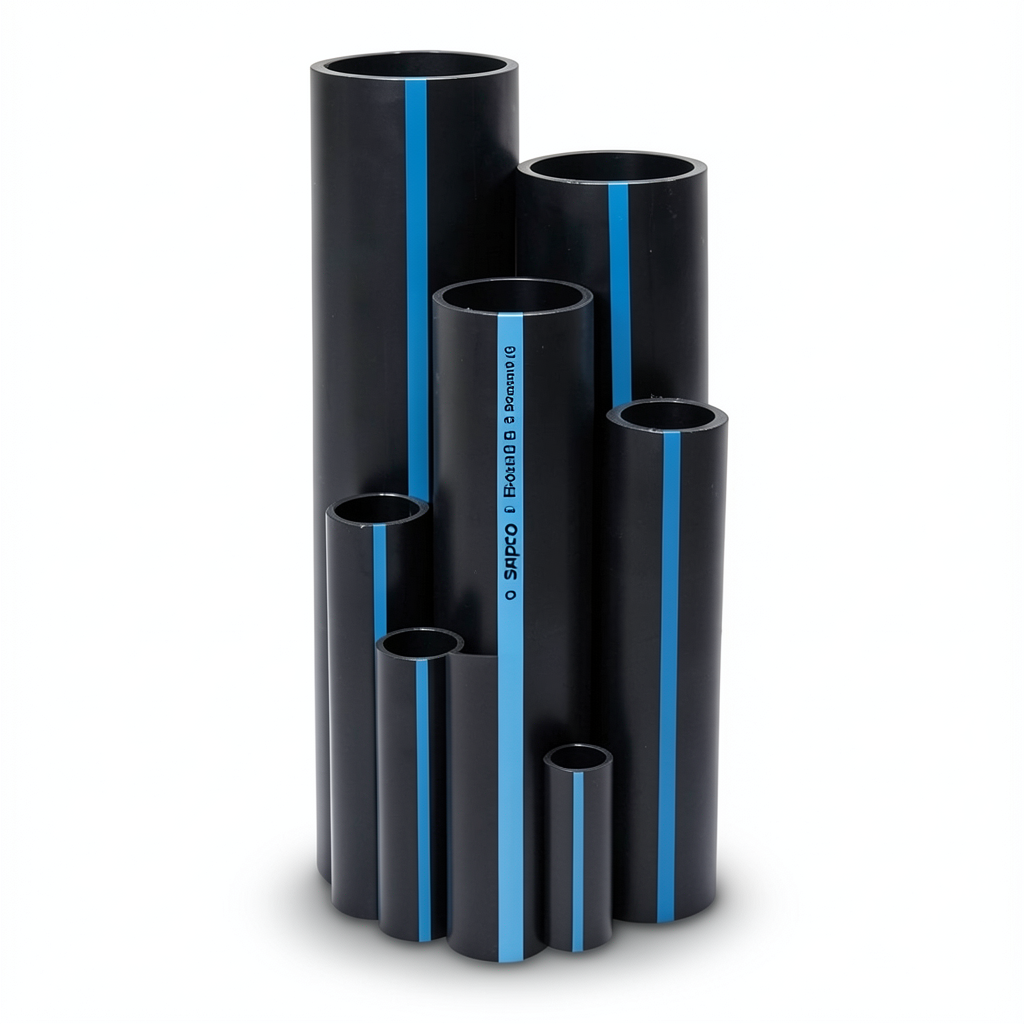 أنابيب HDPE سابكو PE 100 ضغط 6 بار قطر خارجي 125 مم سمك 4.8 مم لون اسود | سابكو