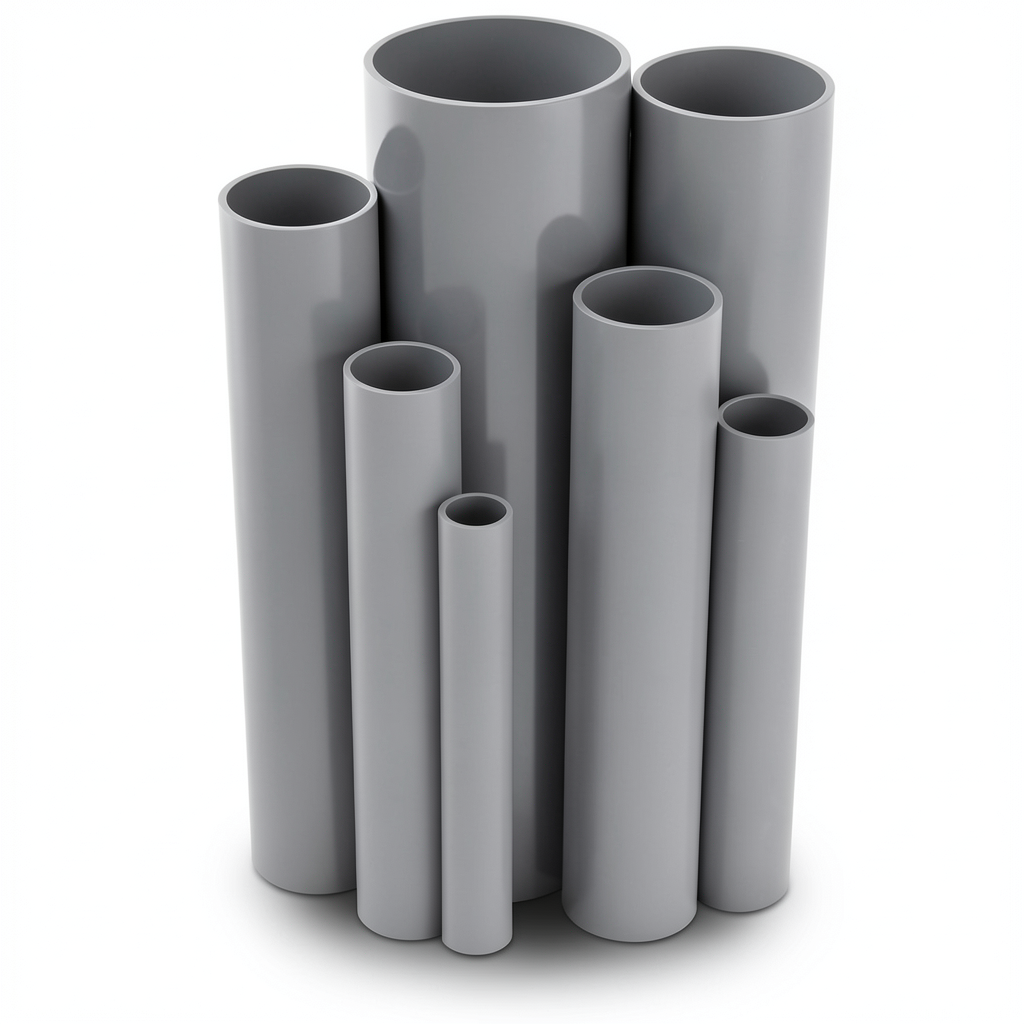 مواسير UPVC مقاس ¾ إنش ضغط 21.7 بار سمك 1.98 مم لون رمادي