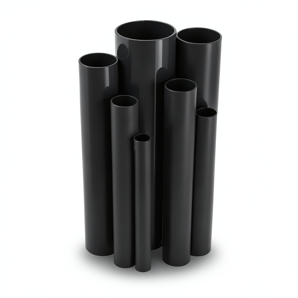 مواسير UPVC مقاس ¾ إنش ضغط اسمي 21.7 بار سمك 1.98 مم لون أسود
