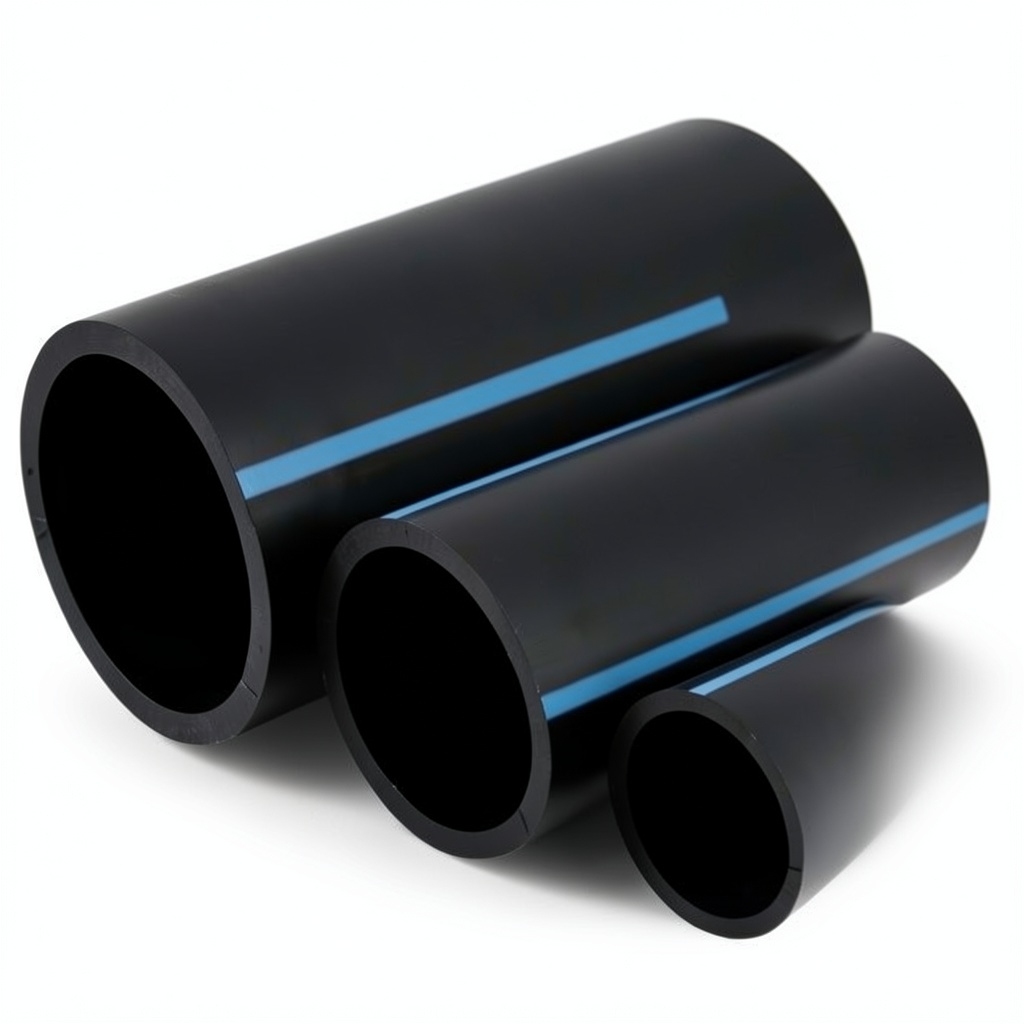 أنابيب HDPE الوطني لشبكات المياه ضغط 6 بار قطر خارجي 75 مم سمك 2.3 مم لون أسود