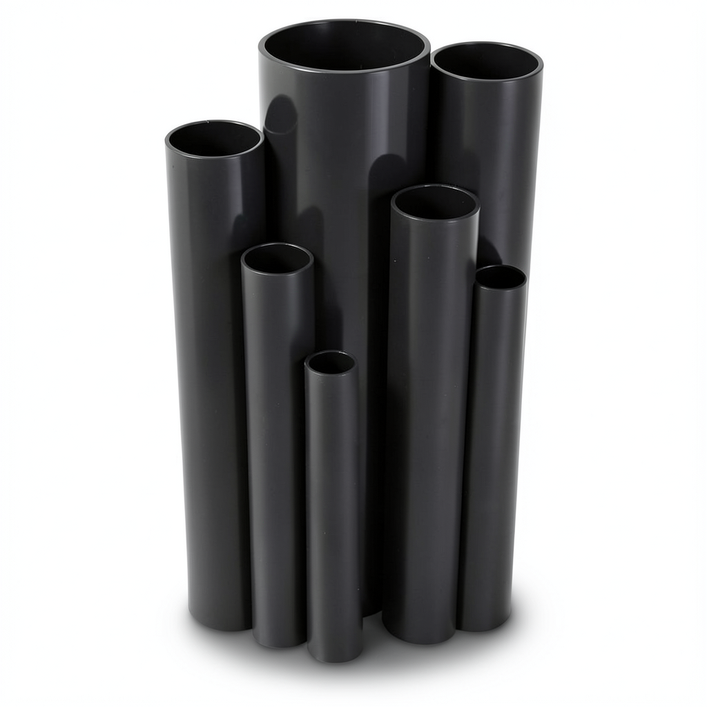 مواسير UPVC ضغط اسمي 21.7 بار مقاس 1 إنش سمك 2.46 مم لون أسود