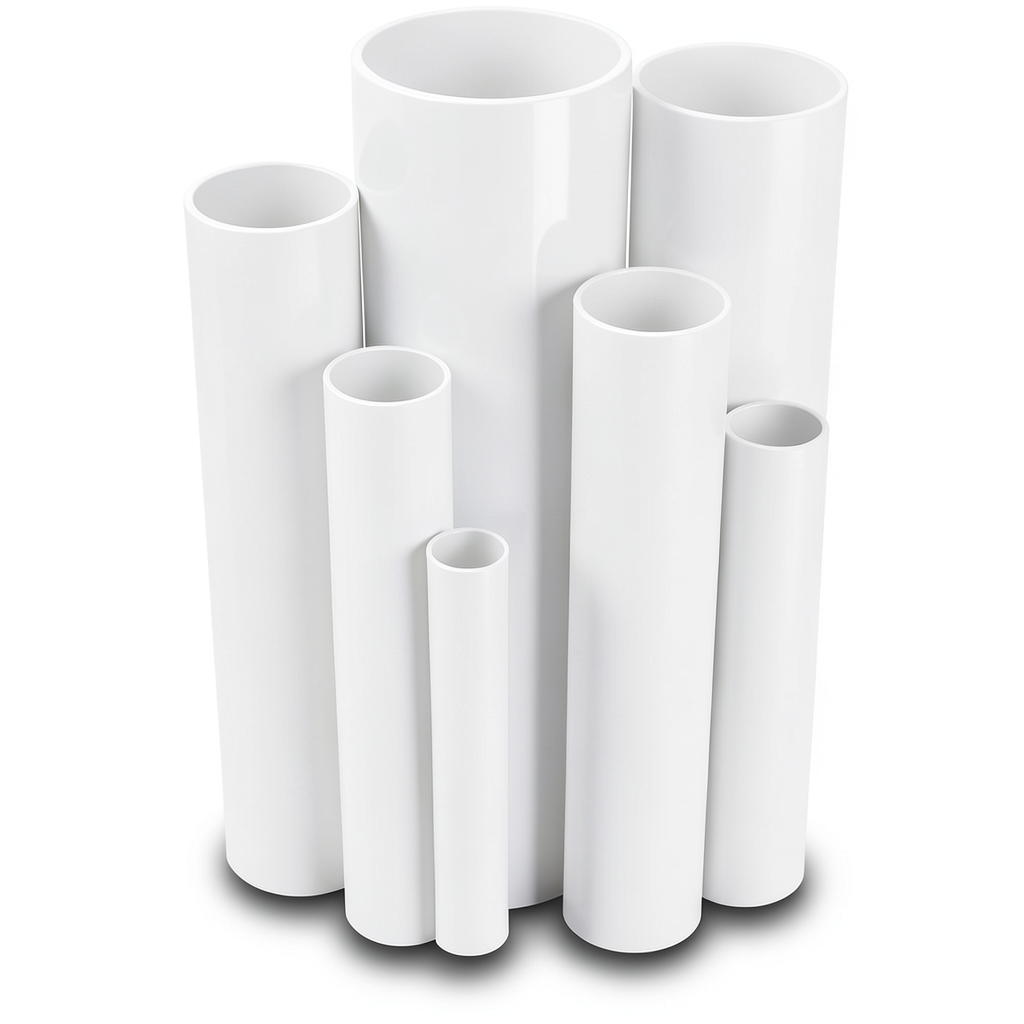 مواسير UPVC ضغط اسمي 21.7 بار مقاس ¼1 إنش سمك 3.12 مم لون أبيض