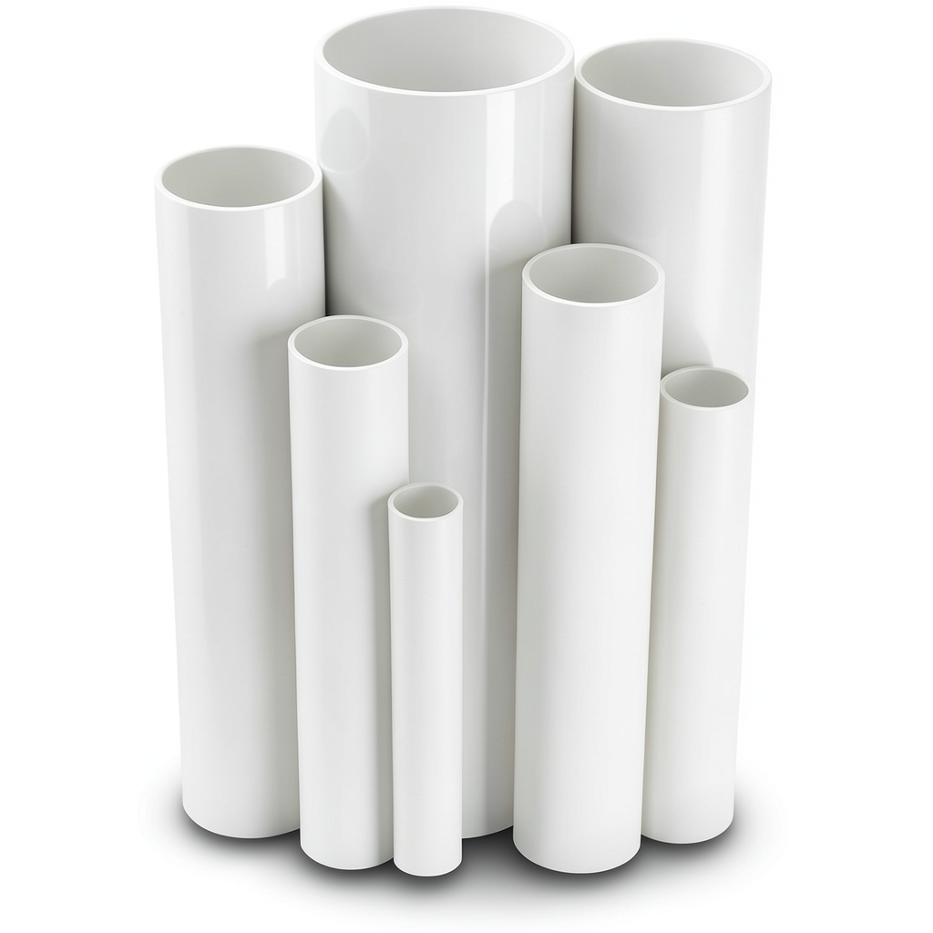 مواسير UPVC ضغط اسمي 8.6 بار مقاس ¼ 1 إنش سمك 1.52 مم لون أبيض