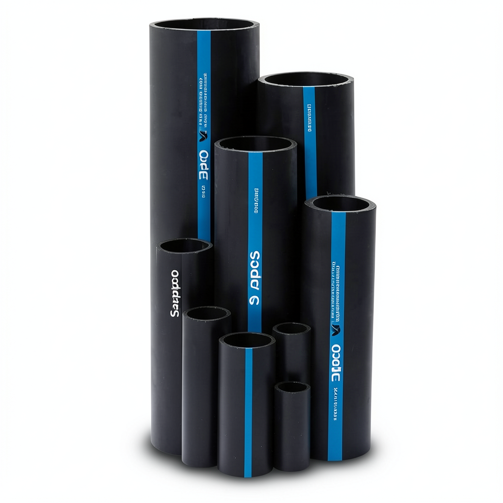 أنابيب HDPE سابكو PE 100 ضغط 6 بار قطر خارجي 200 مم سمك 7.7 مم لون أسود | سابكو