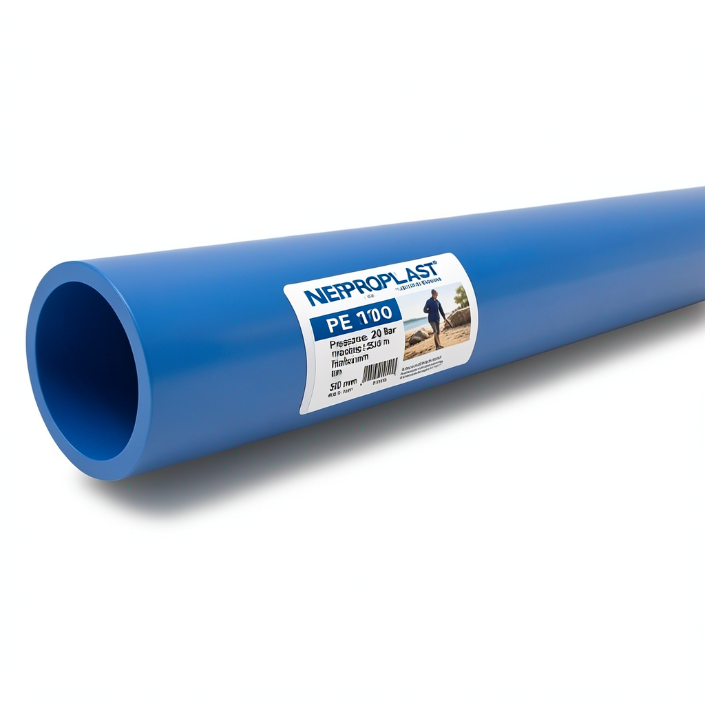 أنابيب HDPE PE 100 ضغط 20 بار قطر 500 مم سمك 55.8 مم أزرق | نيبروبلاست