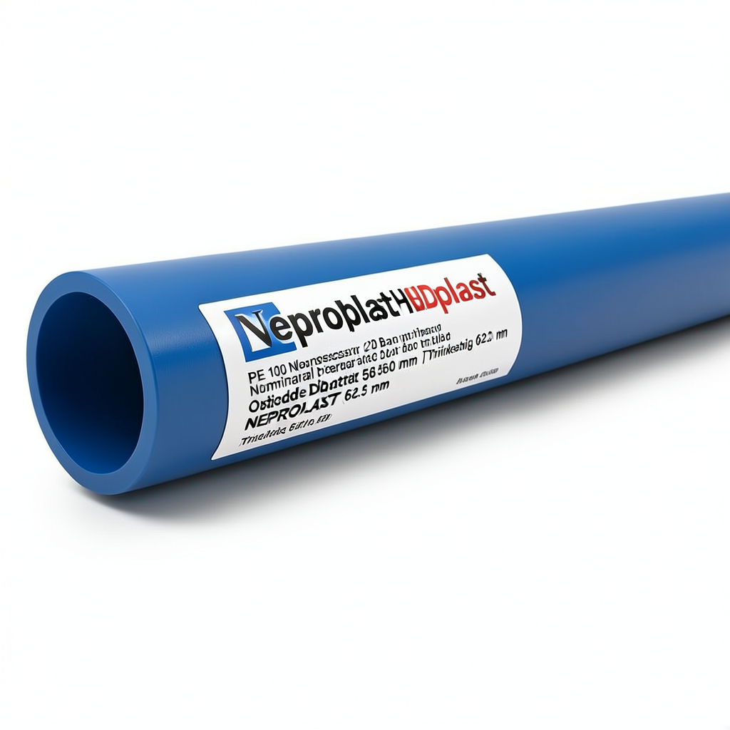 Neproplast HDPE Pipes PE 100 Nominal Pressure 20 Bar Outside Diameter 560 mm Thickness 62.5 mm Blue | NEPROPLAST