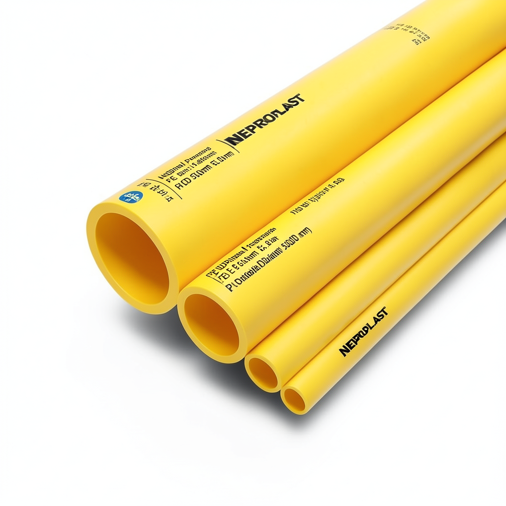 HDPE Pipes PE 80 Nominal Pressure 16 Bar Outside Diameter 500 mm Thickness 55.8 mm Yellow | NEPROPLAST