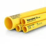 مواسير HDPE  نيبروبلاست PE 100 ضغط 10 بار قطر خارجي 250 مم سمك 14.8 مم لون أصفر 