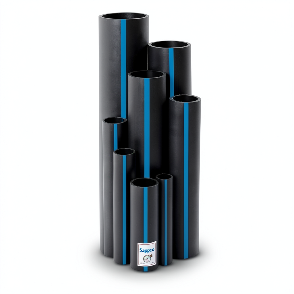 أنابيب HDPE سابكو PE 100 ضغط 10 بار قطر خارجي 110 مم سمك 6.6 مم لون اسود | سابكو