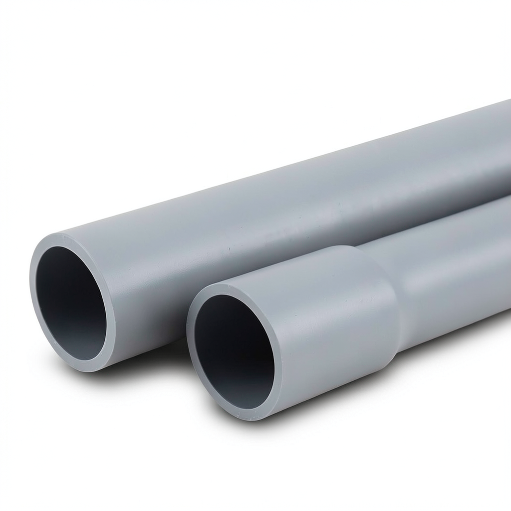 أنابيب UPVC ضغط اسمي 9 بار مقاس 6 إنش سمك 6.6 مم لون رمادي