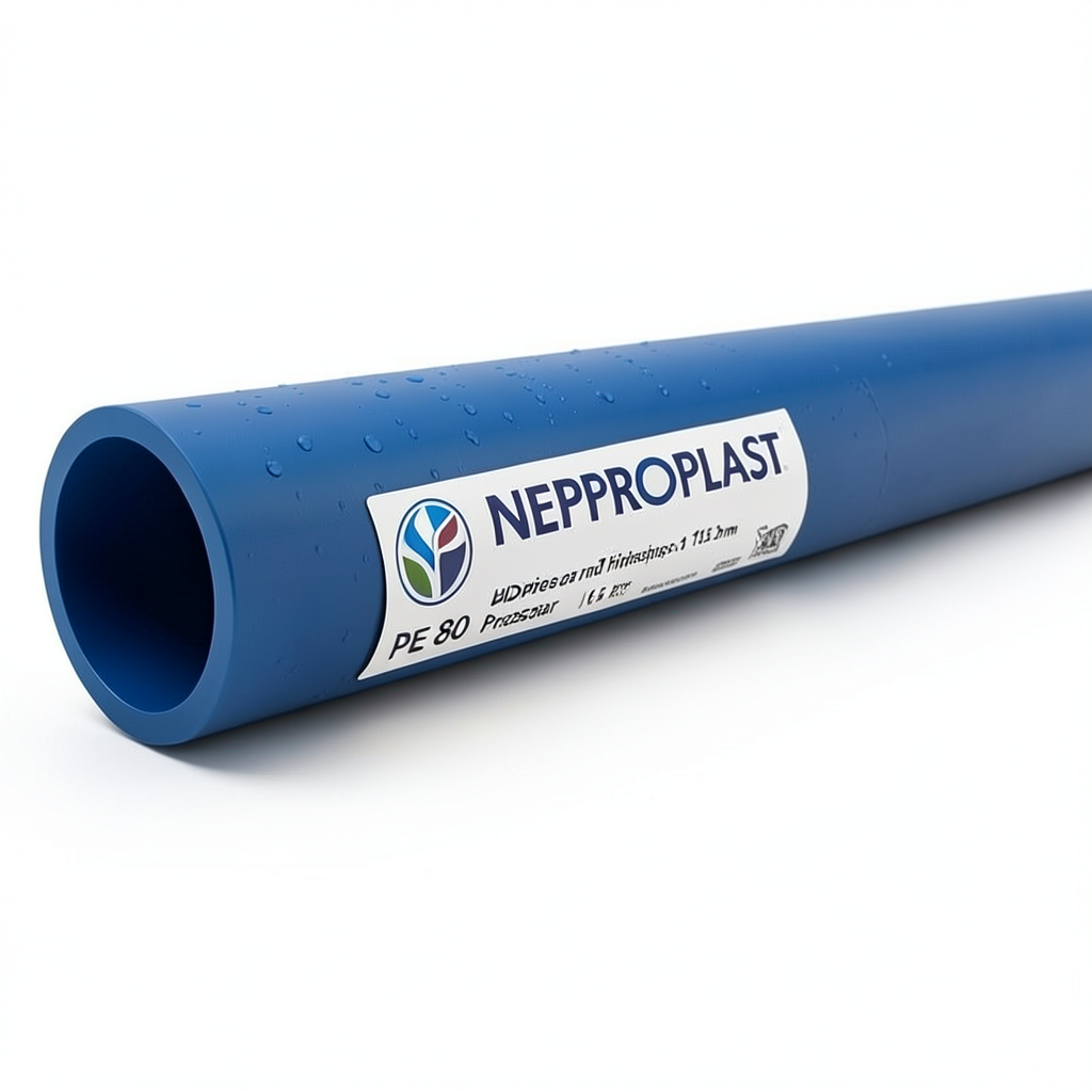 أنابيب HDPE بولي إيثيلين عالي الكثافة PE 80 ضغط 16 بار قطر 315 مم سمك 35.2 مم أزرق | نيبروبلاست