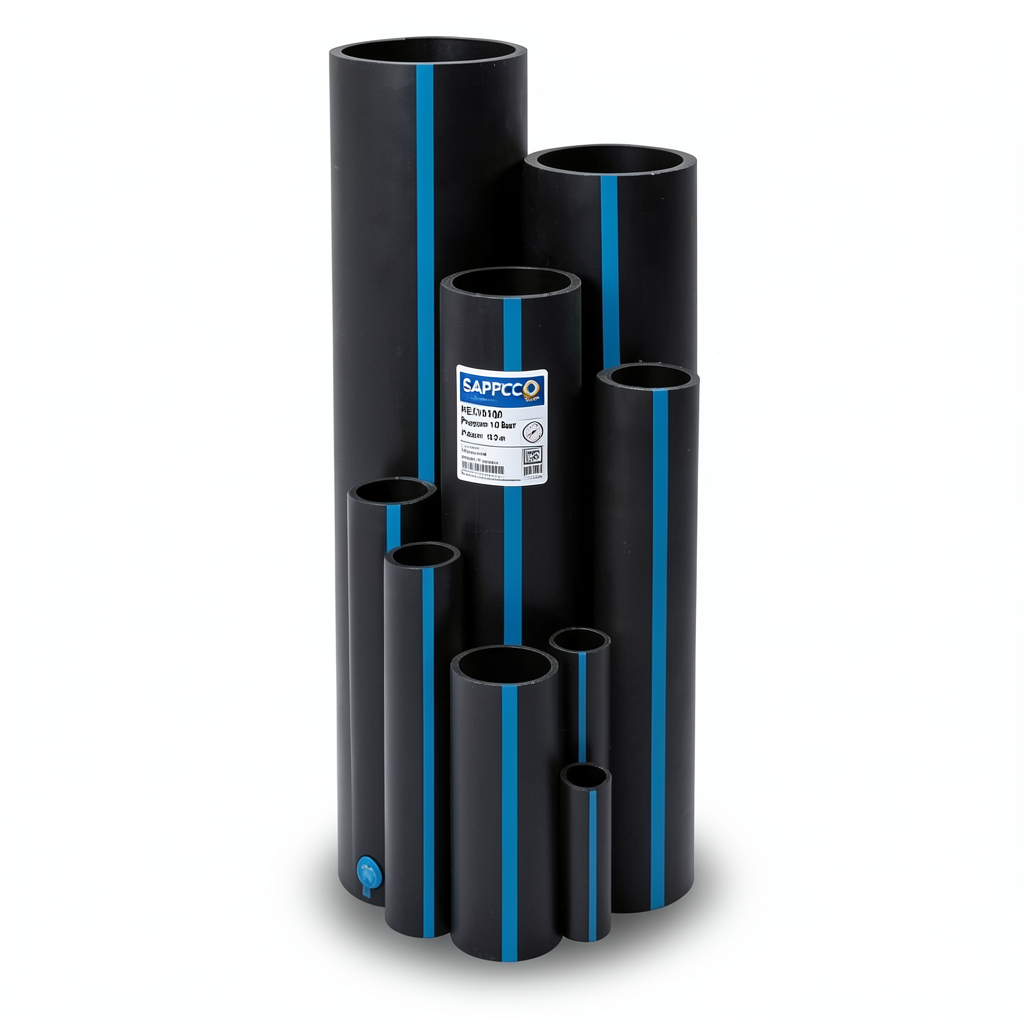 HDPE Pipes PE 100 Pressure 10 Bar Outside Diameter 63 mm Thickness 3.8 mm Black | SAPPCO
