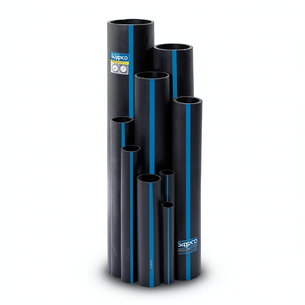 أنابيب HDPE سابكو PE 100 ضغط 10 بار قطر خارجي 110 مم سمك 6.6 مم لون اسود | سابكو