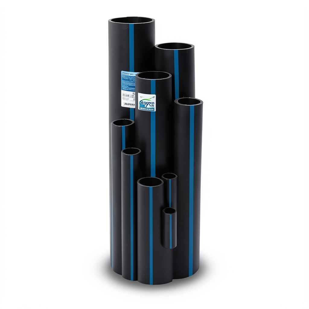 Sappco HDPE Pipes PE 100 Pressure 10 Bar Outside Diameter 180 mm Thickness 10.7 mm Black Color | SAPPCO